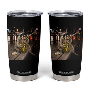 Funny Raccoon Eating Pickles Meme Tumbler Cup TS10 Black Print Your Wear