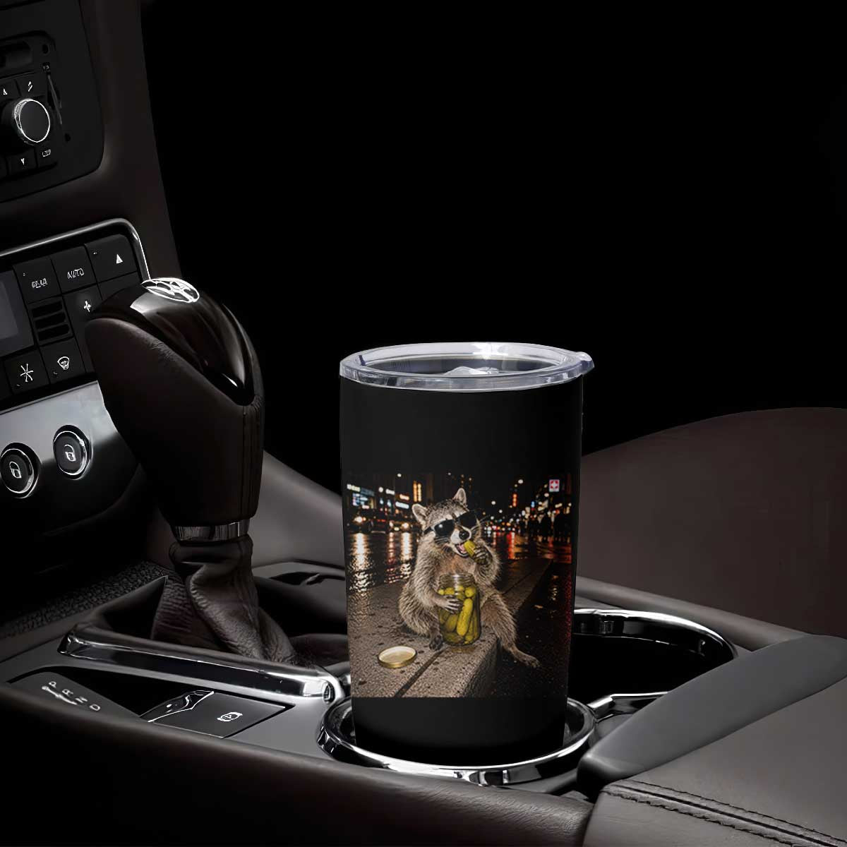 Funny Raccoon Eating Pickles Meme Tumbler Cup TS10 Print Your Wear