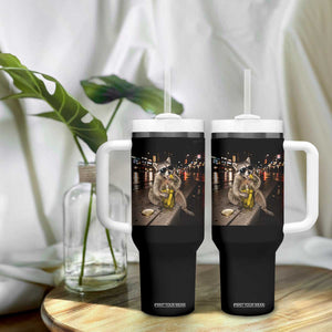 Funny Raccoon Eating Pickles Meme Tumbler With Handle TS10 Print Your Wear