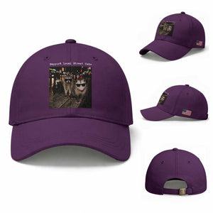 Support Local Street Cats Baseball Cap Funny Raccoon Skunk Possum Animal Meme TS10 Baseball Cap Universal Fit Purple Print Your Wear