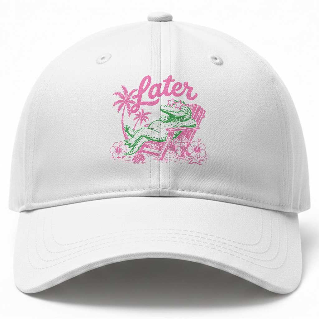 Later Gator Funny Alligator Meme Baseball Cap Last Day of School Summer Vacation Teachers Kids TS10 Print Your Wear