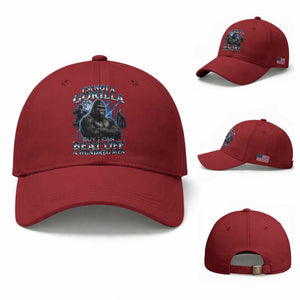 Im Not A Gorilla But I Can Beat Off A 100 Men Baseball Cap Funny Quotes TS10 Baseball Cap Universal Fit Cherry Red Print Your Wear