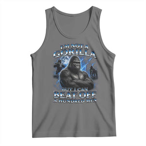 Im Not A Gorilla But I Can Beat Off A 100 Men Tank Top Funny Quotes TS10 Black Heather Print Your Wear