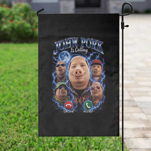 John Pork Calling Garden Flag Funny Answer Call Phone Brainrot Meme Vintage Bootleg Graphic TS10 Print Your Wear