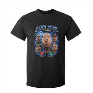 John Pork Calling T Shirt For Kid Funny Answer Call Phone Brainrot Meme Vintage Bootleg Graphic TS10 Black Print Your Wear