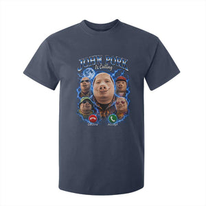 John Pork Calling T Shirt For Kid Funny Answer Call Phone Brainrot Meme Vintage Bootleg Graphic TS10 Navy Print Your Wear