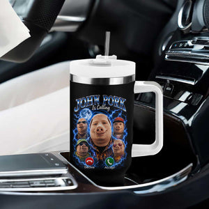 John Pork Calling Tumbler With Handle Funny Answer Call Phone Brainrot Meme Vintage Bootleg Graphic TS10 Print Your Wear