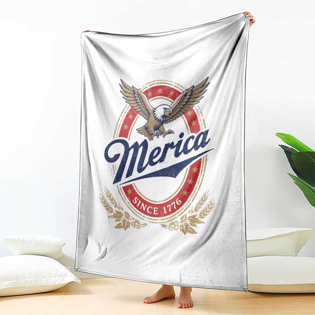 Retro Merica Eagle Funny 4th Of July Throw Blanket Vintage Independence Day 1776 TS10 Print Your Wear