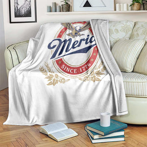 Retro Merica Eagle Funny 4th Of July Throw Blanket Vintage Independence Day 1776 TS10 Print Your Wear