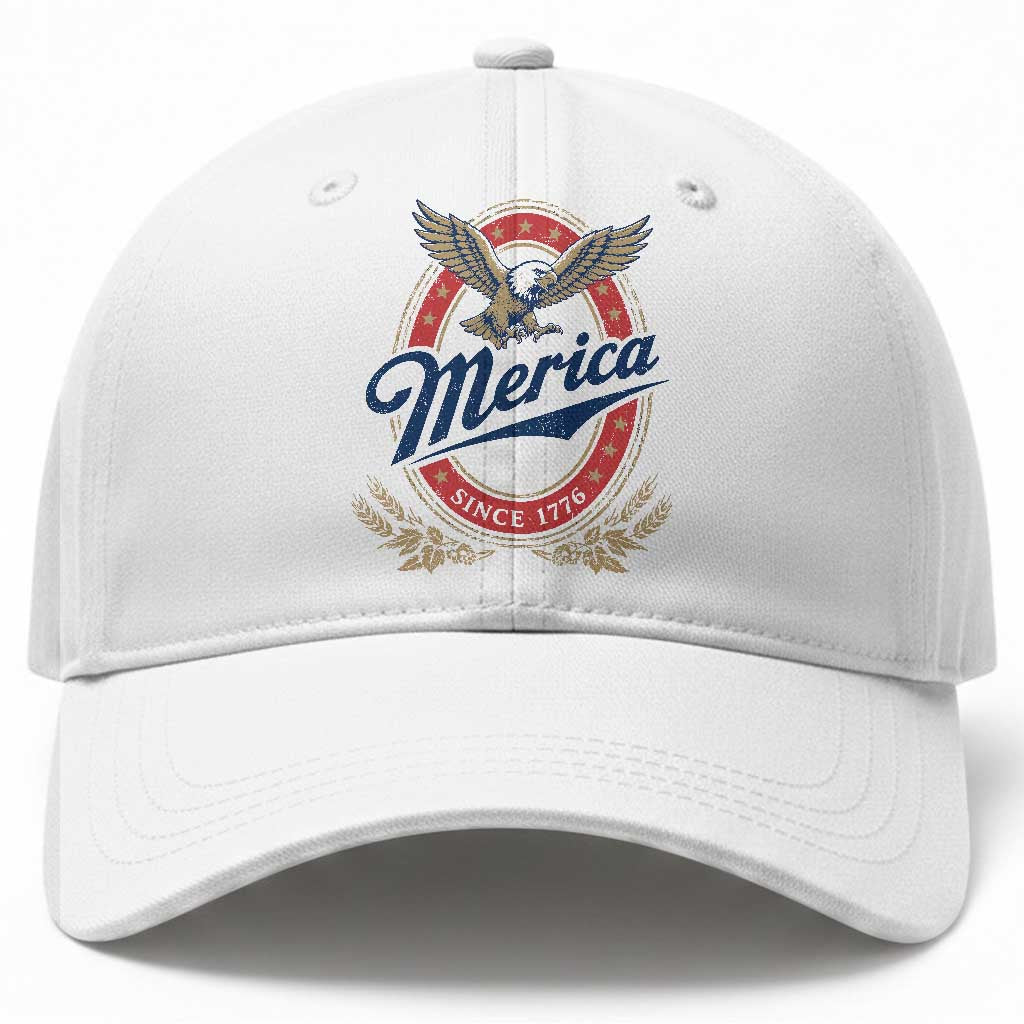 Retro Merica Eagle Funny 4th Of July Baseball Cap Vintage Independence Day 1776 TS10 Print Your Wear
