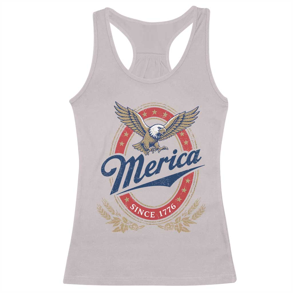 Retro Merica Eagle Funny 4th Of July Racerback Tank Top Vintage Independence Day 1776 TS10 Ice Gray Print Your Wear