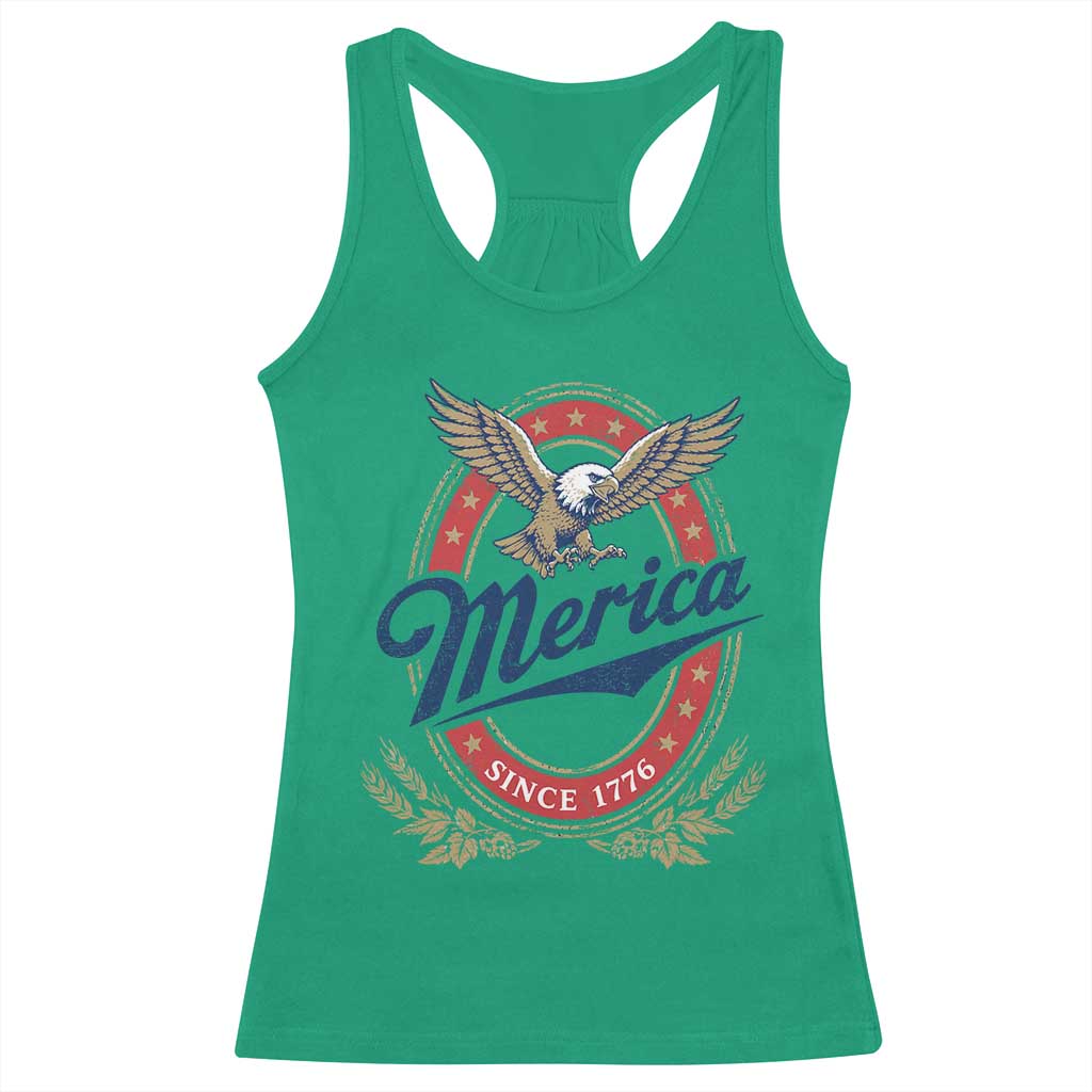 Retro Merica Eagle Funny 4th Of July Racerback Tank Top Vintage Independence Day 1776 TS10 Irish Green Print Your Wear