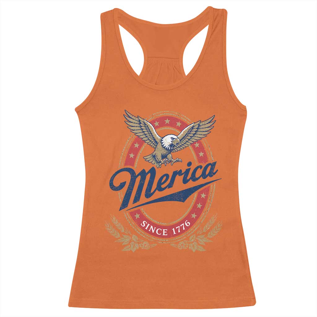 Retro Merica Eagle Funny 4th Of July Racerback Tank Top Vintage Independence Day 1776 TS10 Orange Print Your Wear