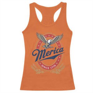 Retro Merica Eagle Funny 4th Of July Racerback Tank Top Vintage Independence Day 1776 TS10 Orange Print Your Wear