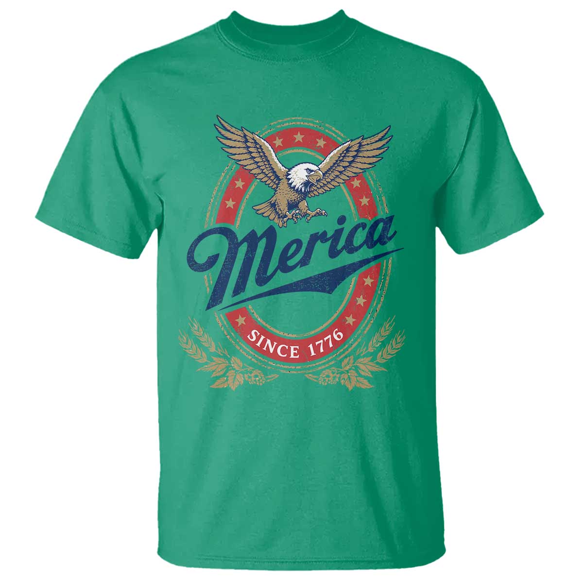 Retro Merica Eagle Funny 4th Of July T Shirt Vintage Independence Day 1776 TS10 Irish Green Print Your Wear