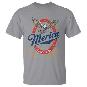 Retro Merica Eagle Funny 4th Of July T Shirt Vintage Independence Day 1776 TS10 Sport Gray Print Your Wear