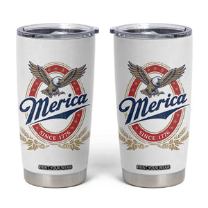 Retro Merica Eagle Funny 4th Of July Tumbler Cup Vintage Independence Day 1776 TS10 White Print Your Wear