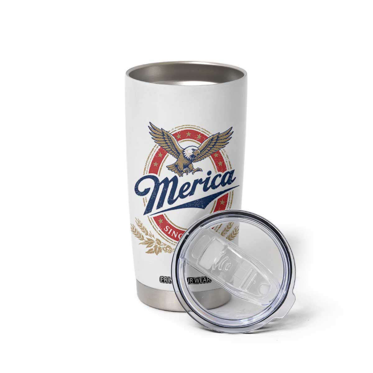 Retro Merica Eagle Funny 4th Of July Tumbler Cup Vintage Independence Day 1776 TS10 Print Your Wear