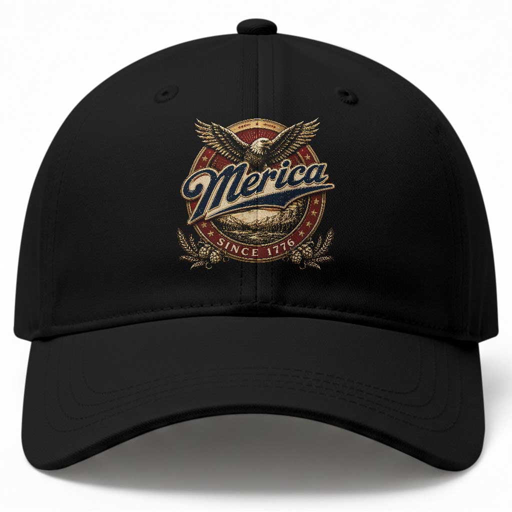 Retro Merica Eagle 4th Of July Baseball Cap Vintage 1776 Independence Day TS10 Print Your Wear