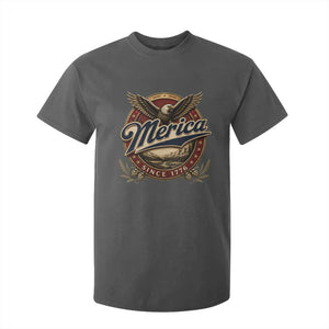 Retro Merica Eagle 4th Of July T Shirt For Kid Vintage 1776 Independence Day TS10 Dark Heather Print Your Wear
