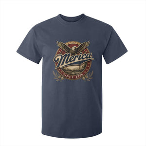 Retro Merica Eagle 4th Of July T Shirt For Kid Vintage 1776 Independence Day TS10 Navy Print Your Wear