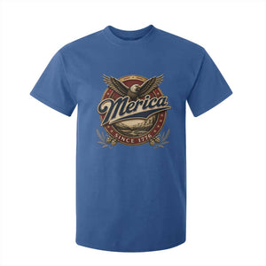 Retro Merica Eagle 4th Of July T Shirt For Kid Vintage 1776 Independence Day TS10 Royal Blue Print Your Wear