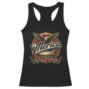 Retro Merica Eagle 4th Of July Racerback Tank Top Vintage 1776 Independence Day TS10 Black Print Your Wear