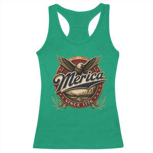 Retro Merica Eagle 4th Of July Racerback Tank Top Vintage 1776 Independence Day TS10 Irish Green Print Your Wear