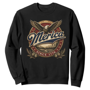 Retro Merica Eagle 4th Of July Sweatshirt Vintage 1776 Independence Day TS10 Black Print Your Wear