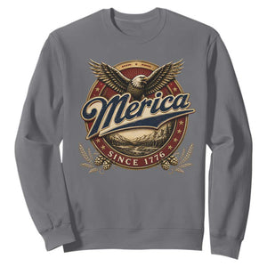 Retro Merica Eagle 4th Of July Sweatshirt Vintage 1776 Independence Day TS10 Charcoal Print Your Wear