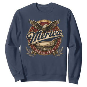 Retro Merica Eagle 4th Of July Sweatshirt Vintage 1776 Independence Day TS10 Navy Print Your Wear