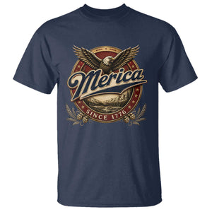 Retro Merica Eagle 4th Of July T Shirt Vintage 1776 Independence Day TS10 Navy Print Your Wear