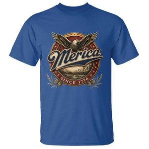 Retro Merica Eagle 4th Of July T Shirt Vintage 1776 Independence Day TS10 Royal Blue Print Your Wear