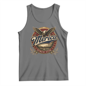 Retro Merica Eagle 4th Of July Tank Top Vintage 1776 Independence Day TS10 Black Heather Print Your Wear