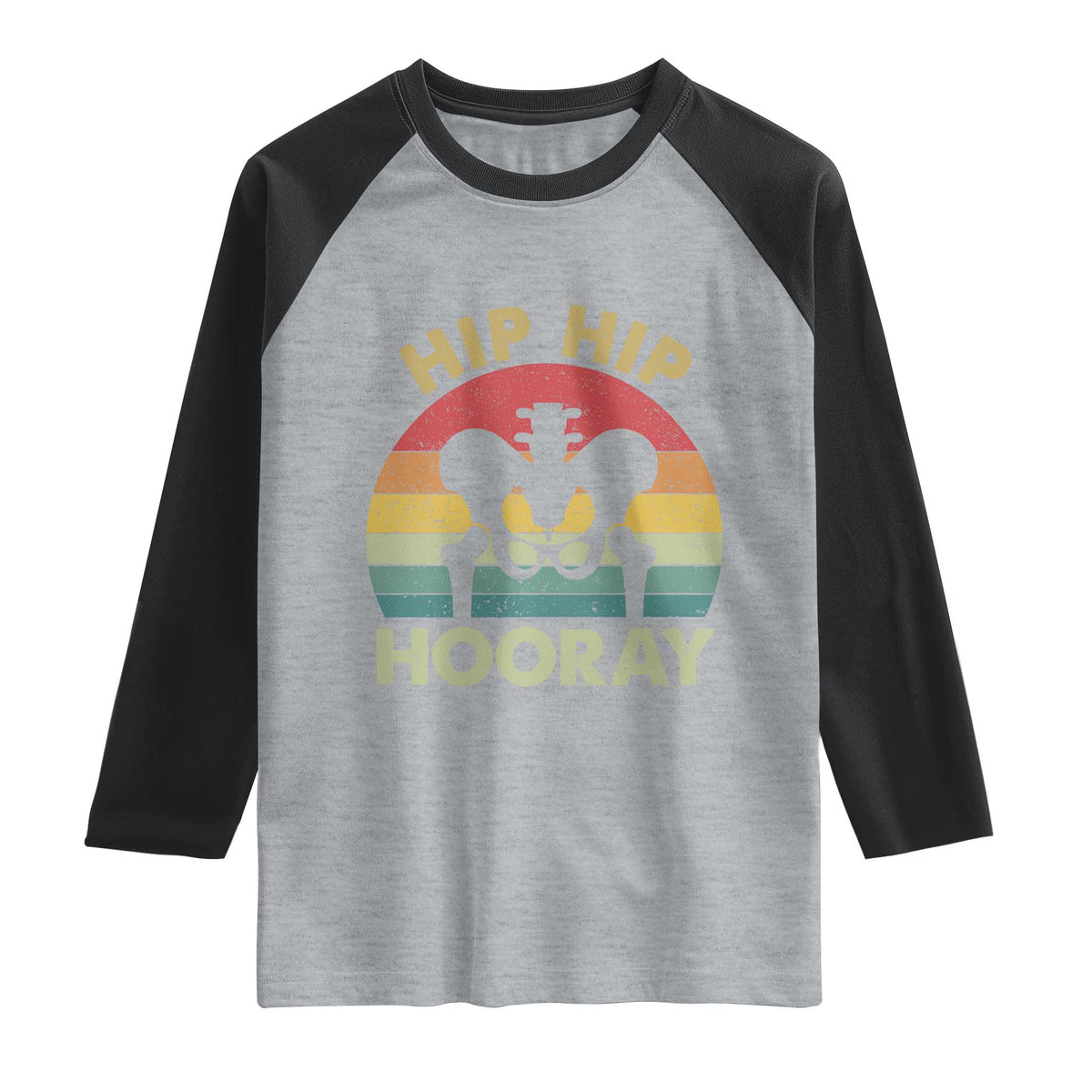 Hip Replacement Recovery Raglan Shirt Get Well Soon Gifts After Surgery TS10 Heather Gray Black Print Your Wear