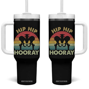 Hip Replacement Recovery Tumbler With Handle Get Well Soon Gifts After Surgery TS10 One Size: 40 oz Black Print Your Wear