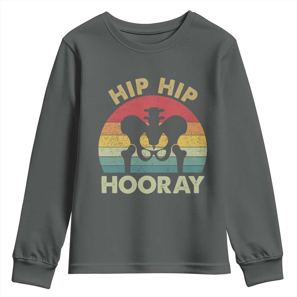 Hip Replacement Recovery Youth Sweatshirt Get Well Soon Gifts After Surgery TS10 Dark Heather Print Your Wear
