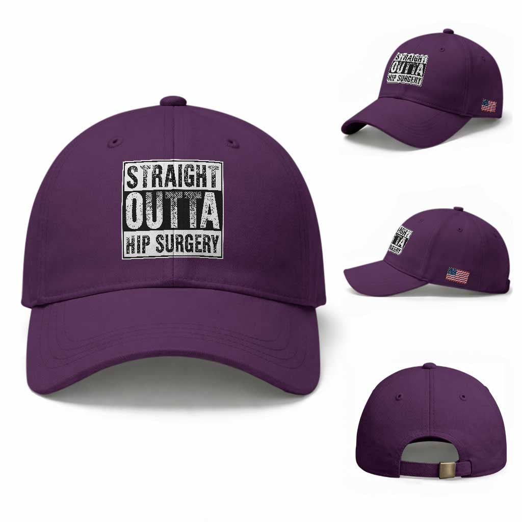 Hip Replacement Recovery Baseball Cap Straight Outta Hip Surgery Get Well TS10 Baseball Cap Universal Fit Purple Print Your Wear