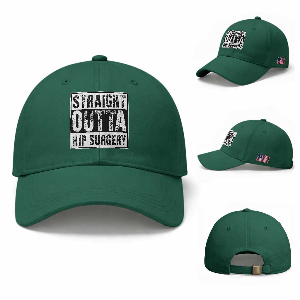 Hip Replacement Recovery Baseball Cap Straight Outta Hip Surgery Get Well TS10 Baseball Cap Universal Fit Irish Green Print Your Wear