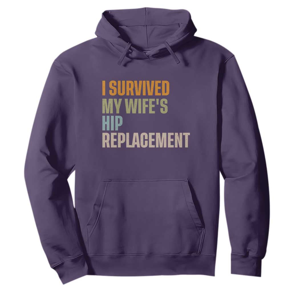I Survived My Wifes Hip Replacement Funny Husband Hoodie TS10 Purple Print Your Wear