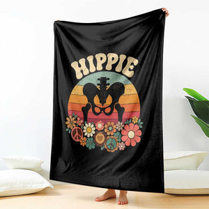 Hip Replacement Recovery Throw Blanket Hippie 70s Retro Sunset Floral Anatomy Graphic TS10 Print Your Wear