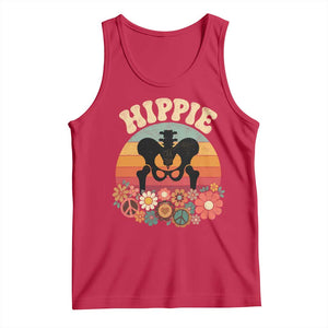 Hip Replacement Recovery Tank Top Hippie 70s Retro Sunset Floral Anatomy Graphic TS10 Red Print Your Wear