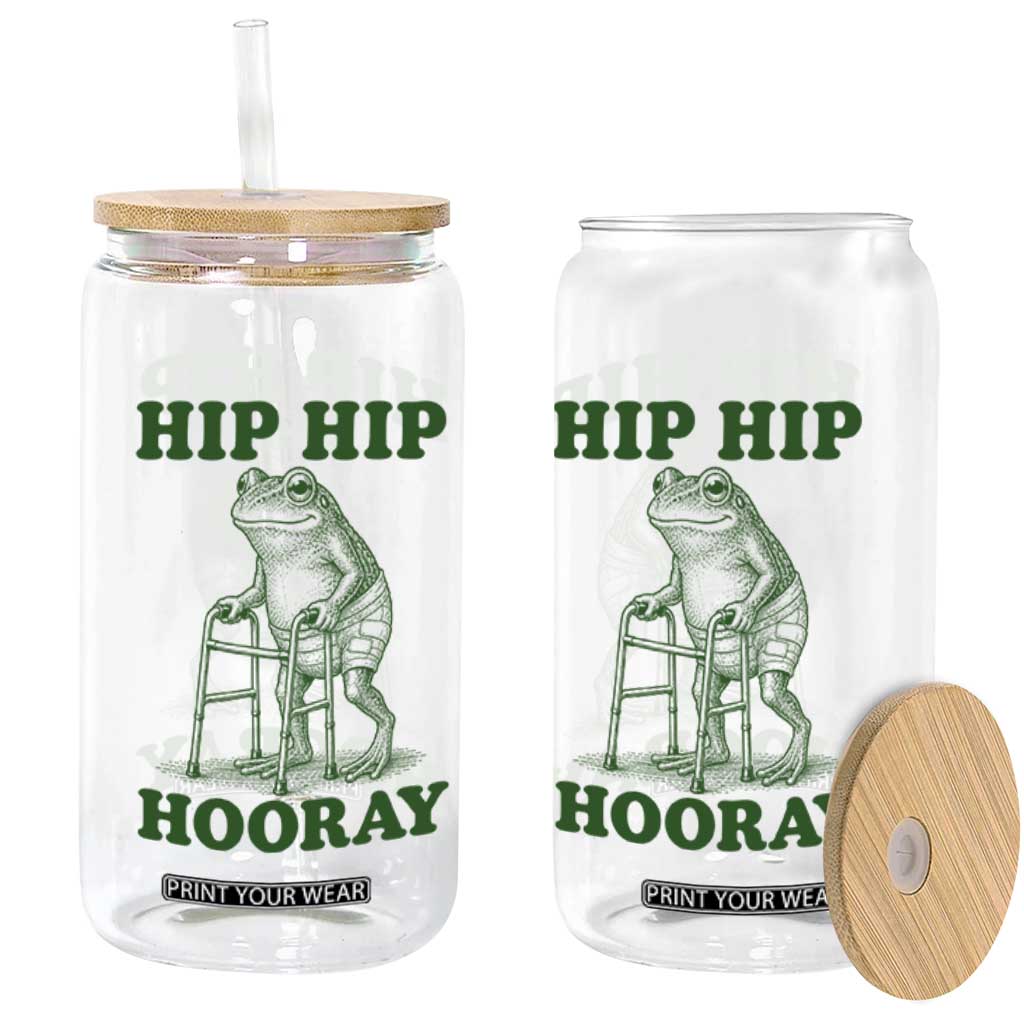 Funny Frog Hip Surgery Recovery Graphic Glass Can Get Well Soon Gifts TS10 Print Your Wear