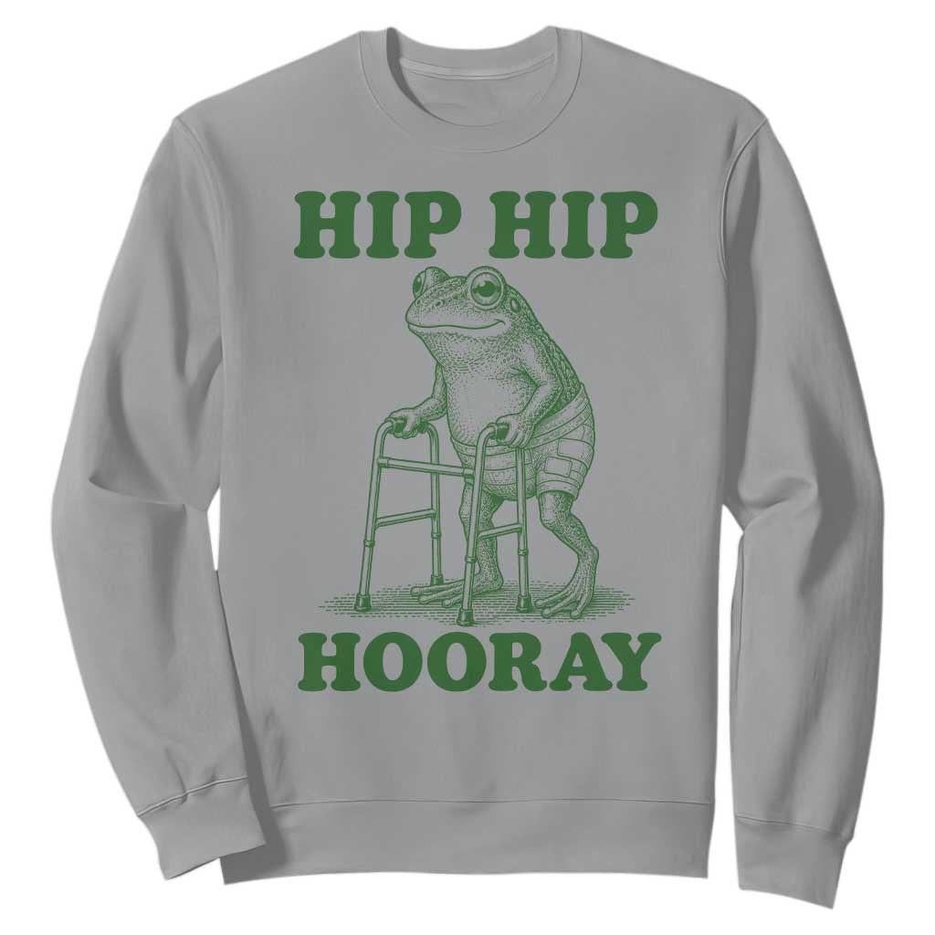 Funny Frog Hip Surgery Recovery Graphic Sweatshirt Get Well Soon Gifts TS10 Sport Gray Print Your Wear