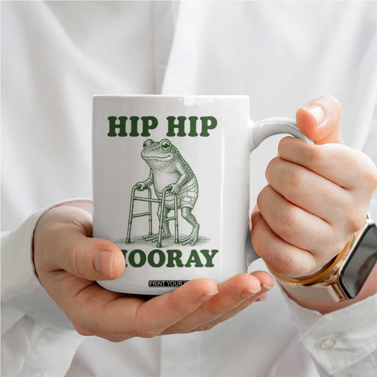 Funny Frog Hip Surgery Recovery Graphic Coffee Mug Get Well Soon Gifts TS10 Print Your Wear