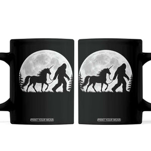 Bigfoot Walking Unicorn Coffee Mug Full Moon Sasquatch Fantasy Forest Silhouette TS10 Black Print Your Wear