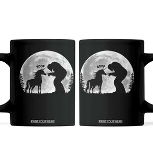 Bigfoot Boop Unicorn Coffee Mug Funny Sasquatch Full Moon Fantasy Forest Silhouette TS10 Black Print Your Wear