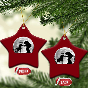 Bigfoot Boop Unicorn Ceramic Ornament Funny Sasquatch Full Moon Fantasy Forest Silhouette TS10 Print Your Wear