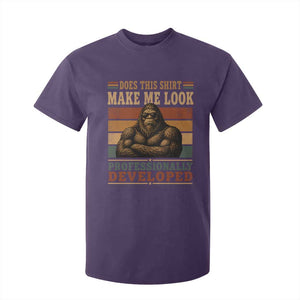 Does This Make Me Look Professionally Developed Funny Bigfoot T Shirt For Kid Sasquatch Retro Humor TS10 Purple Print Your Wear
