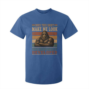 Does This Make Me Look Professionally Developed Funny Bigfoot T Shirt For Kid Sasquatch Retro Humor TS10 Royal Blue Print Your Wear